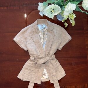Anne Klein Tan Short Sleeve Blazer